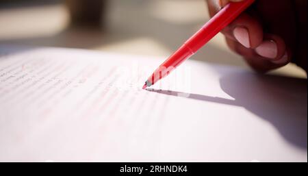 Book Script Or Text Grammar Edit And Spelling Correction Stock Photo