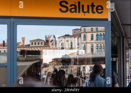 Vaporetto Station Salute, Venezia Venice Stock Photo