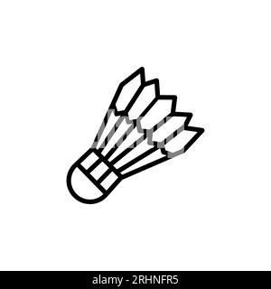 Badminton ball icon. Line badminton symbol. Thin linear graphic pictogram for web site, mobile application. vector illustration on white background Stock Vector