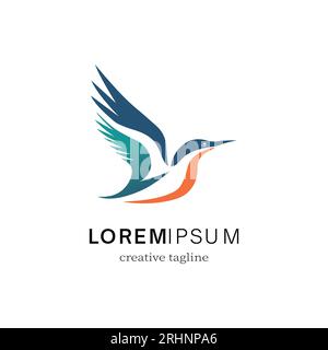 Vector bird gradient logo design Stock Vector