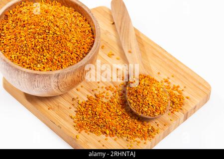 Bee Pollen Grains Natural And Healthy Food; Top View. Stock Photo