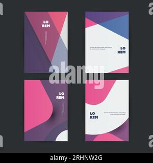 Abstract Colorful Modern Style Patterned Flyer Design Set - Applicable for Banners, Placards, Posters or Book Covers Stock Vector