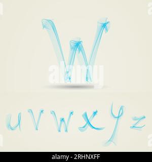 Wavy Alphabet Letters - Abstract Design Stock Vector