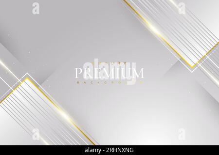 Luxury White and Gold Background. Premium Gray and Gold Background for Award, Nomination, Ceremony, Formal Invitation or Certificate Design Stock Vector