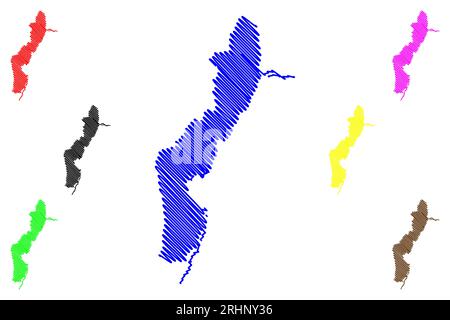 Lake Alaotra (Africa, Republic of Madagascar) map vector illustration, scribble sketch Lac Alaotra map Stock Vector