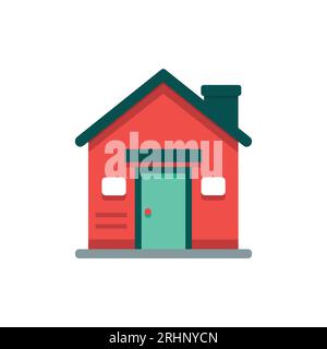 Vector house icon cartoon style flat illustration, home vector illustration Stock Vector