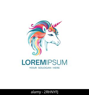 vector colourful horse logo template Stock Vector
