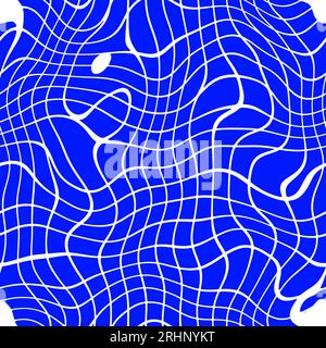 Delicate blue chaotic square dots on whitebackground seamless pattern. Soft abstract geometric pattern. Dots specks, flecks, stains seamless pattern Stock Photo