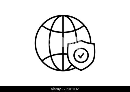 Network Protection icon. Icon related to Search Engine Optimization. suitable for web site design, app, user interfaces. line icon style. Simple vecto Stock Vector