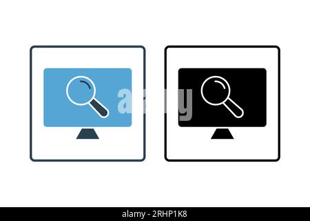 Engine Optimization icon. Icon related to Search Engine Optimization. suitable for web site design, app, user interfaces. solid icon style. Simple vec Stock Vector