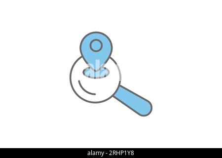 Search Engine Optimization Location icon. Icon related to Search Engine Optimization. suitable for web site design, app, user interfaces. flat line ic Stock Vector