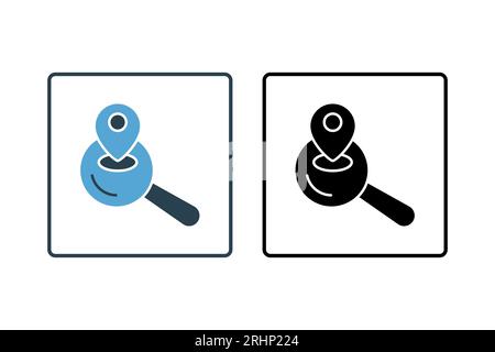 Search Engine Optimization Location icon. Icon related to Search Engine Optimization. suitable for web site design, app, user interfaces. solid icon s Stock Vector