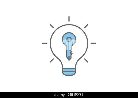 Key Idea icon. Icon related to Search Engine Optimization. suitable for web site design, app, user interfaces. flat line icon style. Simple vector des Stock Vector