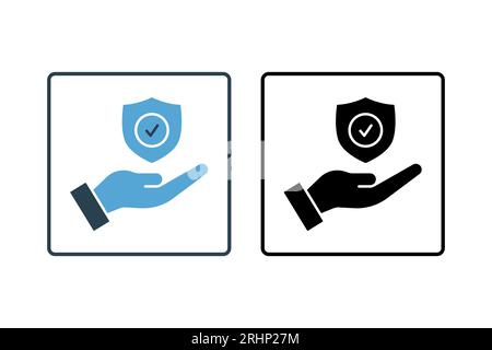 Protection icon. Icon related to Search Engine Optimization. suitable for web site design, app, user interfaces. solid icon style. Simple vector desig Stock Vector