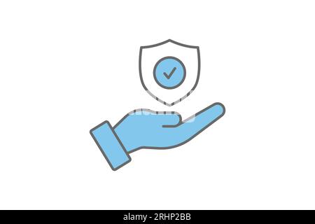 Protection icon. Icon related to Search Engine Optimization. suitable for web site design, app, user interfaces. flat line icon style. Simple vector d Stock Vector