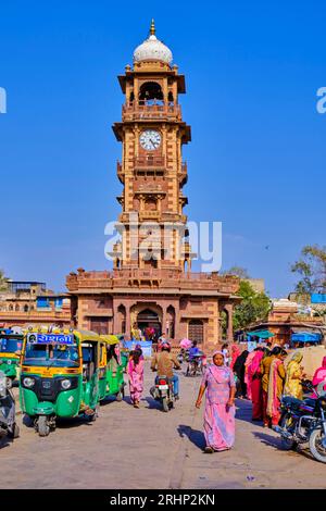 India, Rajasthan, Jodhpur, the blue city, Clock tower Stock Photo