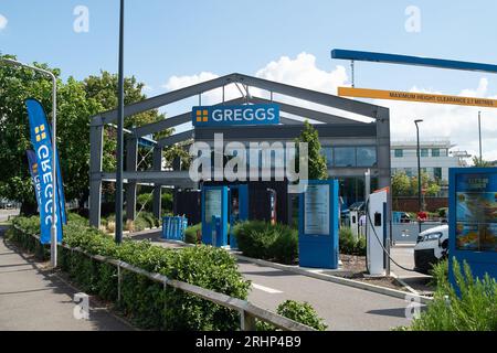 Slough, Berkshire, UK. 15th August, 2023. A Greggs Drive Thru in Slough, Berkshire Credit: Maureen McLean/Alamy Stock Photo