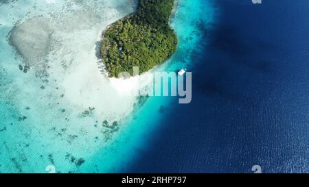 Aerial views of different islands in the Kingdom of Tonga Stock Photo