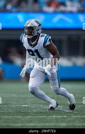 Carolina Panthers defensive end Kobe Jones (91) lines up on