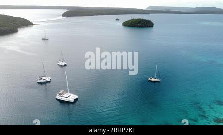 Aerial views of different islands in the Kingdom of Tonga Stock Photo