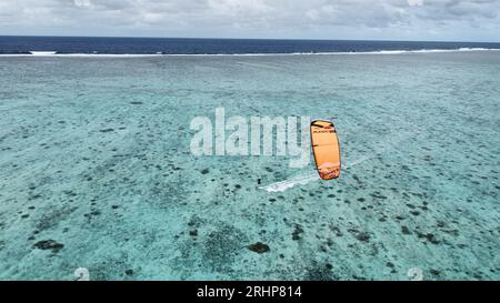 Aerial views of different islands in the Kingdom of Tonga Stock Photo