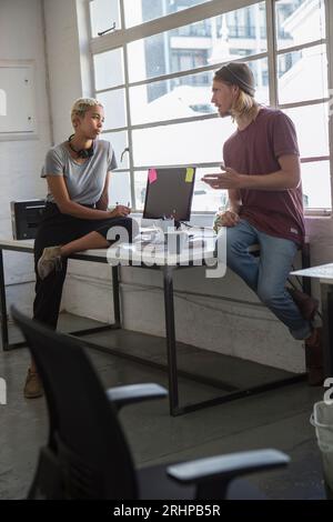 Couple in conversation Stock Photo