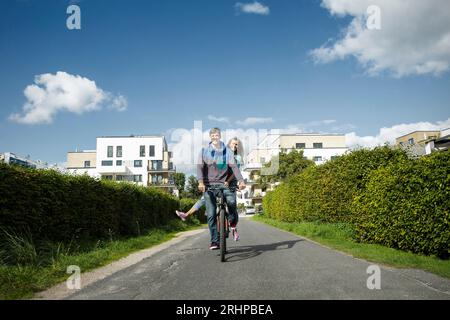 Couple on bicycle Stock Photo