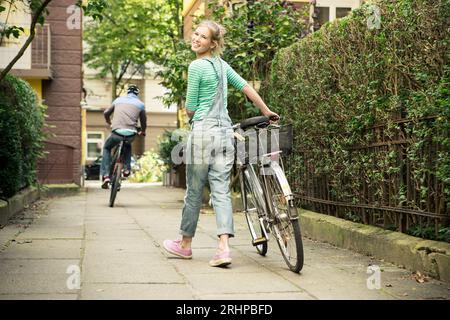 Couple on bicycle Stock Photo