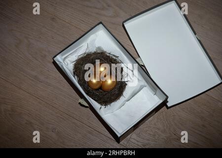Eggs in nest Stock Photo
