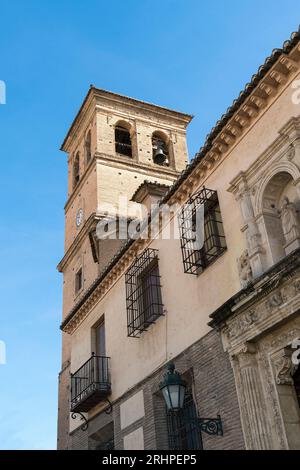 Spain, Andalusia, Granada, Albaicin, Iglesia de Nuestro Salvador, church, tower Stock Photo