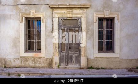 House facade in Bages. The commune is located in the Regional Natural Park Narbonnaise en Méditerranée. Stock Photo