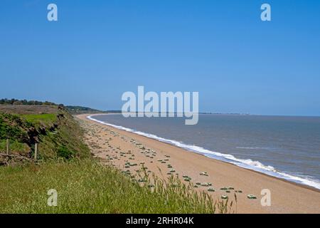 Dunwich beach looking towards Southwold,, Suffolk, England, Uk Stock Photo