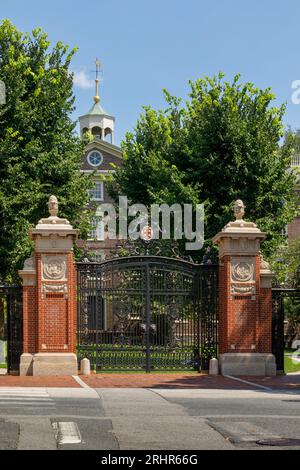 Van Wickle Gates at Brown University, founded 1764, Providence, Rhode Island, USA. Stock Photo