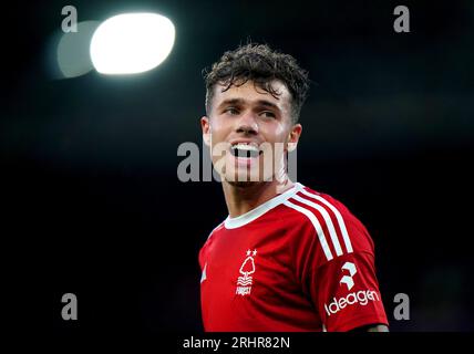 Nottingham Forest's Neco Williams during the Premier League match at the City Ground, Nottingham. Picture date: Friday August 18, 2023. Stock Photo