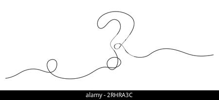continuous line drawing of question mark minimalist style thin line ...