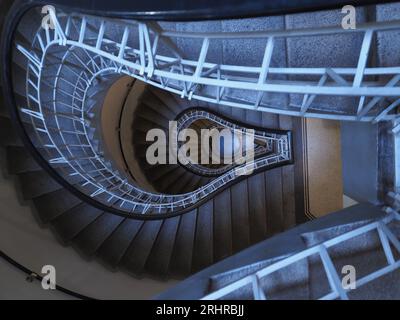 Spiral staircase at House at the Black Madonna, Prague Czec Stock Photo