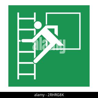 Emergency Window with Escape Ladder Symbol Stock Vector