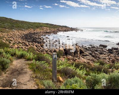 Cape to Cape track marker north of Gracetown, Leeuwin-Naturaliste National Park, Western Australia Stock Photo