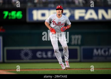 Philadelphia Phillies catcher J.T. Realmuto takes part in a drill during a  spring training baseball workout Friday, Feb. 17, 2023, in Clearwater, Fla.  (AP Photo/David J. Phillip Stock Photo - Alamy