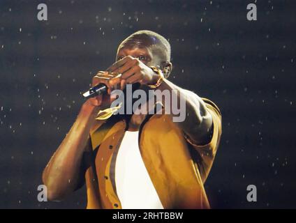 London, UK . 18th Aug, 2023. 18th August 2023  London UK  Stormzy  Performance at All Points East Credit: glamourstock/Alamy Live News Stock Photo