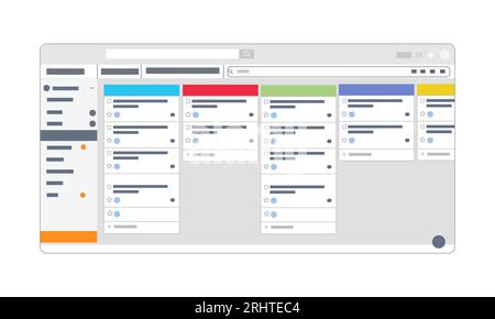 application user interface task management list plan reminder schedule agenda business productivity journal Stock Vector