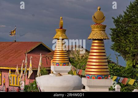kalimpong, west bengal, india, 05.27.2023. top view of shrines in a budhdhist monastery Stock Photo