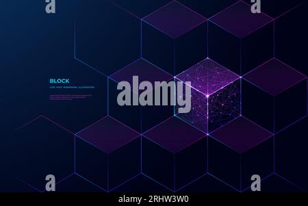 Dark violet hexagonal technology abstract vector background  Stock Vector