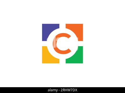 Color group success logo. Team Work Logo. Color wheel symbol. Iconic letter vector. Editable connection icon. partnership color circle monogram. Stock Vector