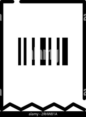 Bar code printed on a check. Pixel perfect, editable stroke Stock Vector