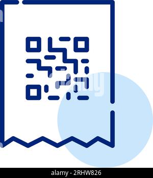 Qr-code printed on a check. Pixel perfect icon Stock Vector
