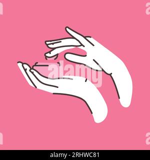 Hands care color line illustration. Beauty industry. Stock Vector