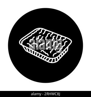 Lasagna black line icon. Pictogram for web page, mobile app, promo. Stock Vector