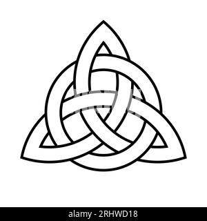 Triquetra in circle Trikvetr knot shape Trinity knot icon outline black ...