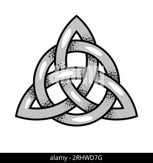 Triquetra in circle Trikvetr knot shape Trinity knot icon outline black ...